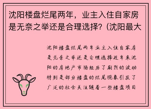 沈阳楼盘烂尾两年，业主入住自家房是无奈之举还是合理选择？(沈阳最大烂尾楼群)